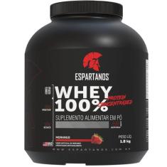 Whey Protein Concentrado 100% Pure 1800g WPC 80 - Espartanos,  Morango