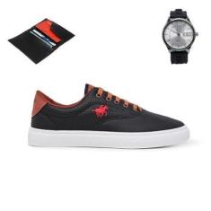 Kit Tênis Polo Legítimo Masculino + Relógio de Pulso + Carteira-Masculino