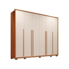 Guarda Roupa Casal 6 Portas e 6 Gavetas Milanus Freijo/Off White - Cae