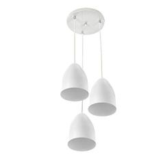 Pendente Cone Bala Sadan Aluminio Triplo Branco