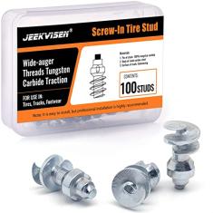 JEEKVISEN Parafusos de pneu, pontas de carboneto de neve com parafuso, parafusos de pneus de roda para andar e tênis de corrida, bicicletas de montanha e gordas, scooters, automóveis, captadores, ATV/UTVs, motocicletas esportivas, carregadores, tratores