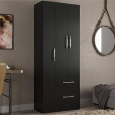 Guarda Roupas Solteiro 3 Portas 2 Gavetas Nobre - DiretoSim