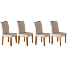 Cadeira Sala de Jantar Jade Kit 4 Un Imbuia/Veludo Creme - Rufato