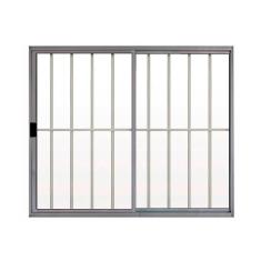 Janela 2 Folhas De Correr C/ Grade 1.00 X 1.50 Alumínio Brilhante Linha Modular - Hale