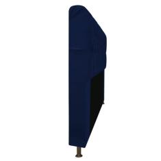 Cabeceira Estofada Lady 140 cm Casal Com Capitonê  Suede Azul Marinho 