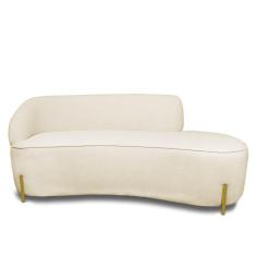 Sofá 4 Lugares Orgânico 220cm Pé Ferro Dou Morgan Bouclê L01 - D`rossi Cor Bege