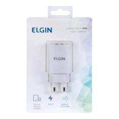 Carregador De Tomada Elgin Com 2 Saida Usb 5v 2.1a, Bivolt