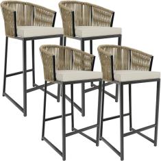 Kit 04 Banqueta Para Área Gourmet Cozinha Varanda D04 Bege