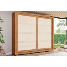 Guarda Roupa Casal 2 Portas De Correr E 4 Gavetas C- Pés Medelín Nature-off White