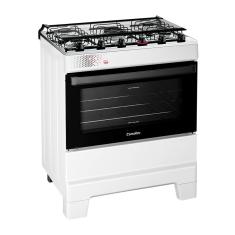 Fogão Esmaltec IDEAL Top T5IAB Branco 5 Bocas com Mesa de Inox e Acendimento Automático Forno 50L – Bivolt