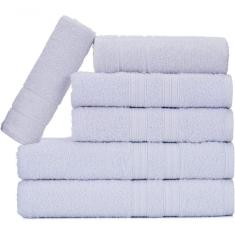 Jogo De Toalhas Gigante Itália Soft 2 Banhão + 2 Rosto + 2 Tapete Luxo 100% Algodão - Branco