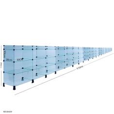 Balcão de Atendimento Modulado em Vidro com Porta Bijuterias - 9,50 x 1,10 x 0,30