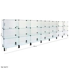 Balcão de Atendimento Modulado em Vidro - 3,50 x 1,00 x 0,40