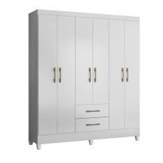 Guarda Roupa Roupeiro Panamá 6 Portas 2 Gavetas Produzido em Material Mdp Moval