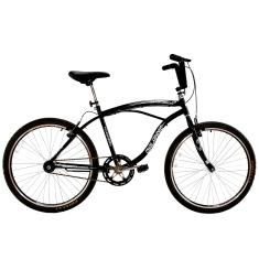 Bicicleta Masculina 26 Beach Preta Monomarcha com Aros duplos e Pneus Slik - Dalannio Bike