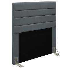 Cabeceira Cama Box Solteiro 90CM Rubi D10 Suede Cinza - Mpozenato