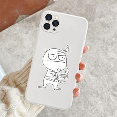 Capa de telefone engraçada para iphone 11 12 13 pro max mini capas de dedo médio para iphone 7 8 plus x xr xs max capa traseira macia, branco t2620, para iphone 12 pro