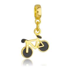 Pingente Berloque Bicicleta Ciclismo Pandora Banhado a Ouro 18k - Premium