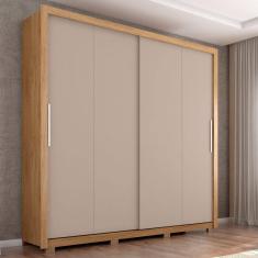 Guarda Roupa 2 Portas 4 Gavetas Suburban Gold Buriti/Cinza