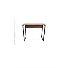 Mesa escrivaninha para notebook computador na cor madeirado com os pé metálico e pintura eletrostática