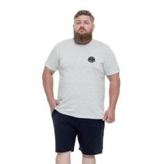 Camiseta Manga Curta Estampada Plus Size-Masculino