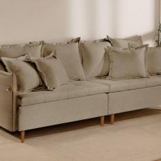 Sofá Fixo 2 Lugares Luxo 160 cm Atlas Bege