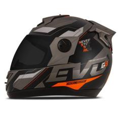 Capacete evolution g8 evo brilhante + viseira fumê - PRO TORK, GRAFITE