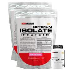 Kit 2 Optimum Isolate Whey Protein 900G+Power Creatina 100G - Bodybuil