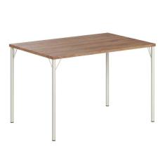 Mesa De Sala Jantar 1586 Aço C- Tampo Madeirado 120x80cm Prata-freijo - Carraro