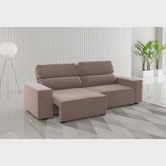Sofá Retrátil e Reclinável 3 Lugares 200cm Lion Rosa