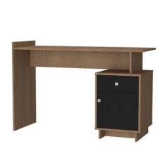 Escrivaninha Lisboa com 1 Porta e 1 Gaveta - Mel/Preto