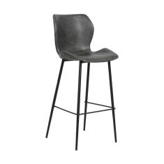 Banqueta Alta Penha R02 Estrutura Madeira Aço Assento PU 114 cm Grafite Mpozenato