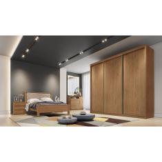 Guarda Roupa Casal 3 Portas 4 Gavetas - Arezzo Plus-Cumaru - Móveis Novo Horizonte