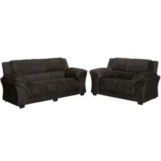 Conjunto de Sofá Parana Paris 3x2 lugares 3816 - Paraná, Marrom Escuro