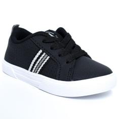 Tênis Infantil Molekinho Microperfuros Bebê - Preto e Branco - 20-Masculino