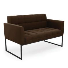 Sofá Namoradeira Elisa Suede Base Metálica Industrial Preto D03 - D'Ro
