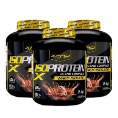 Kit 3x Whey Iso Blend  Protein Isolado 2Kg - XPRO-Unissex