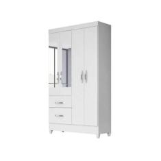 Guarda-Roupa de Solteiro 4 Portas 2 Gavetas Madri Freijó/Off White Mov