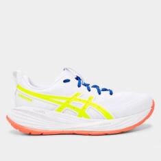 Tênis Asics Gel Cumulus 27 Feminino, Branco, Amarelo, 35