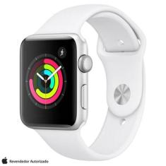 Apple Watch Series 3 Sport Prata Com Pulseira Esportiva Branca, 42 Mm, Bluetooth E 8 Gb