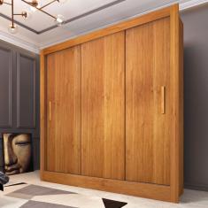 Guarda Roupa Casal 3 Portas 4 Gavetas Taifa Espresso Móveis Cinamomo/Off White