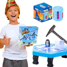 Pinguim Quebra Gelo Kit Brinquedos Criança 5 anos Jogos Infantil Jogo Pinguim Numa Fria Presente Para Criança menino menina + Cilindro Magico Latinha Mágica Brinquedos Educativos