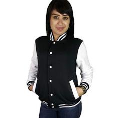 Jaqueta College Moletom Feminina Preta