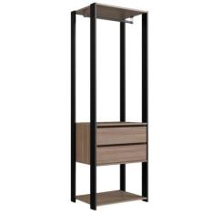 Guarda Roupa Closet 02 Gavetas 183X60cm Preto Montana PRODDY - Milani 