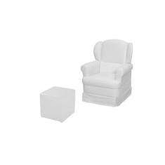 Poltrona de Amamentação com Balanço e Puff Sabrina Branco - Phoenix Ba