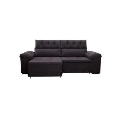 Sofá 3 Lugares Retrátil e Reclinável Herzog Veludo Grafite 220 cm - Mo