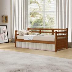 Cama Solteiro Babá Madeira Rústica Enjoy Mona Mais Nicho - Castanho - Marrom