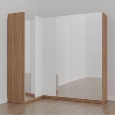 Guarda Roupa Modulado de Canto com Espelho 6 Portas 3 Peças Hera Cabecasa Madeiramadeira