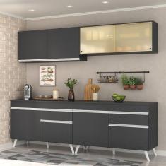 Armário De Cozinha Compacta 4 Peças Mp3696.898 Veneza Multimóveis Preto