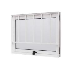 Janela De Aluminio Maxim-ar 60x60cm Com Grade E Com Vidro Boreal Cristal Ramassol